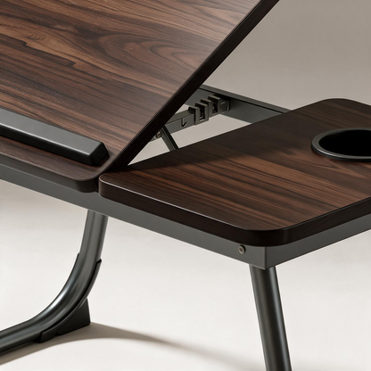 🪵 Adjustable Bed Table | Wood Grain Folding Design | Cozy Home Comfort Essential
