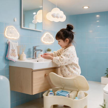 🏡 Home Essential | Durable Plastic | Everyday Spaces | Families | Hidden Storage Step Stool