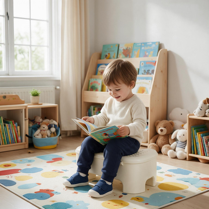 🏡 Home Essential | Durable Plastic | Everyday Spaces | Families | Hidden Storage Step Stool