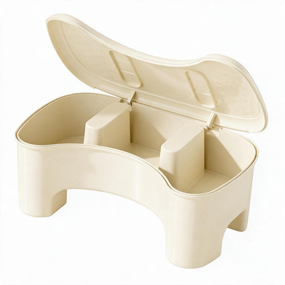 🏡 Home Essential | Durable Plastic | Everyday Spaces | Families | Hidden Storage Step Stool