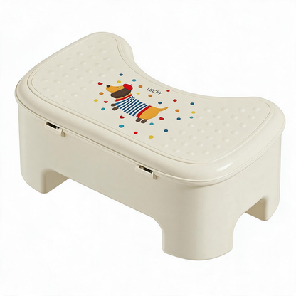 🏡 Home Essential | Durable Plastic | Everyday Spaces | Families | Hidden Storage Step Stool