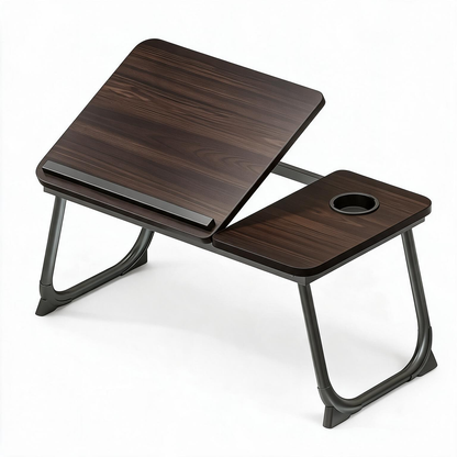🪵 Adjustable Bed Table | Wood Grain Folding Design | Cozy Home Comfort Essential
