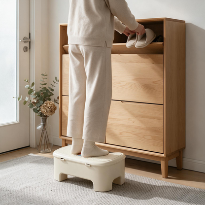 🏡 Home Essential | Durable Plastic | Everyday Spaces | Families | Hidden Storage Step Stool