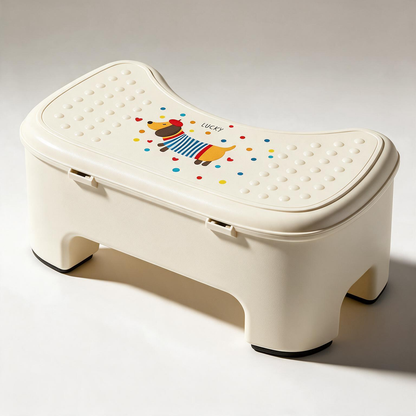 🏡 Home Essential | Durable Plastic | Everyday Spaces | Families | Hidden Storage Step Stool