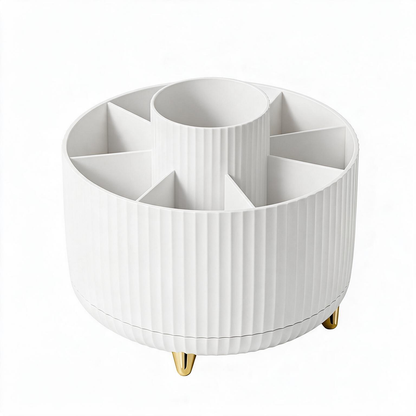 💄 Makeup Organizer | Durable Plastic Storage | Rotating Vanity Beauty Essential