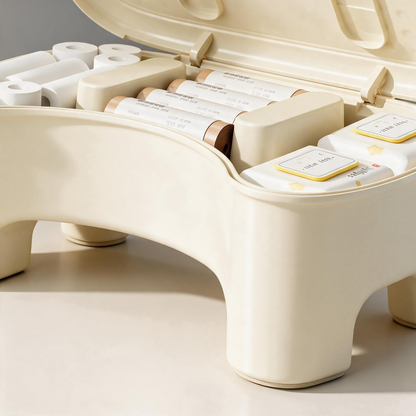🏡 Home Essential | Durable Plastic | Everyday Spaces | Families | Hidden Storage Step Stool