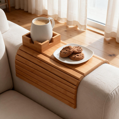 🛋️ Sofa Essential | Natural Bamboo | Living Rooms | Homebodies | Flexible Tray Design