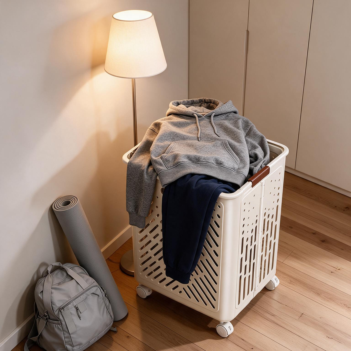 🧺 Laundry Hamper | Durable Plastic | Laundry Room | Families | Rolling Ventilated Storage