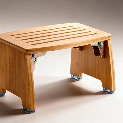 🌿 Step Stool | Natural Bamboo | Home | Families | Foldable Space-Saving Design