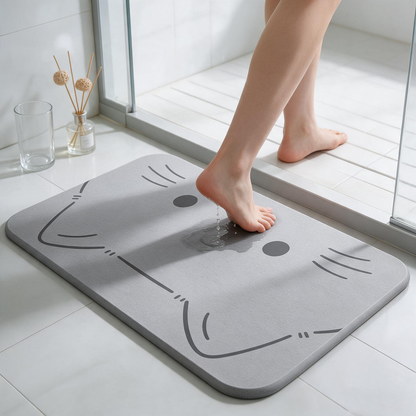 🚿Absorbent Bath Mat | Soft Diatom Mud | Bathroom Essential | Playful Quick-Dry Design
