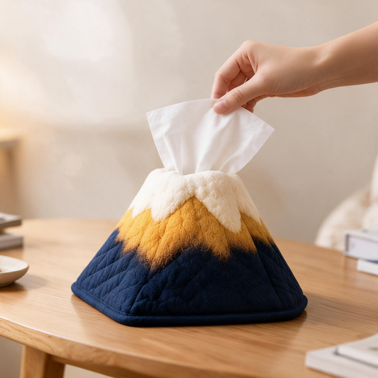 ✨ Tissue Box Cover | Soft Fabric | Living Spaces | Home Lovers | Mount Fuji-Inspired Design