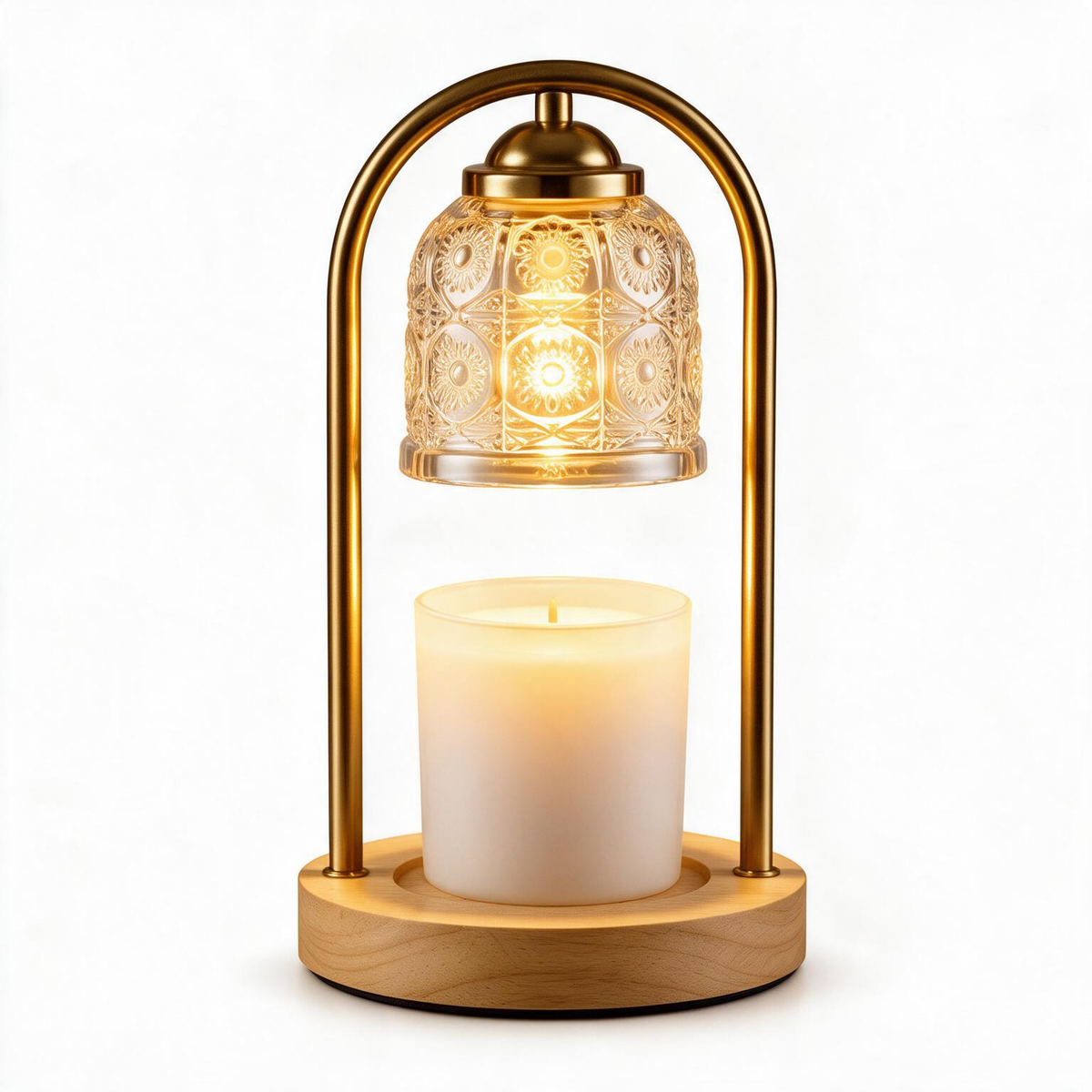 🧊Candle Warmer Lamp | Glass & Metal | Cozy Interiors | Golden Ambient Glow