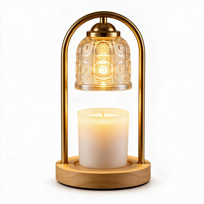 🧊Candle Warmer Lamp | Glass & Metal | Cozy Interiors | Golden Ambient Glow