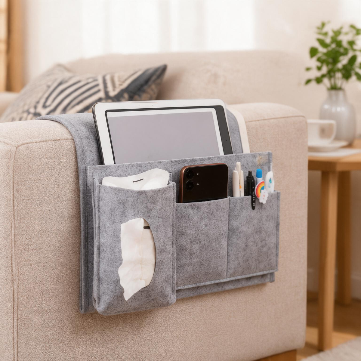 🫧Bedside Organizer | Soft Felt | Bedroom Storage | Multi-Pocket Space Saver
