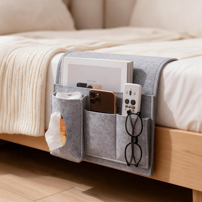 🫧Bedside Organizer | Soft Felt | Bedroom Storage | Multi-Pocket Space Saver