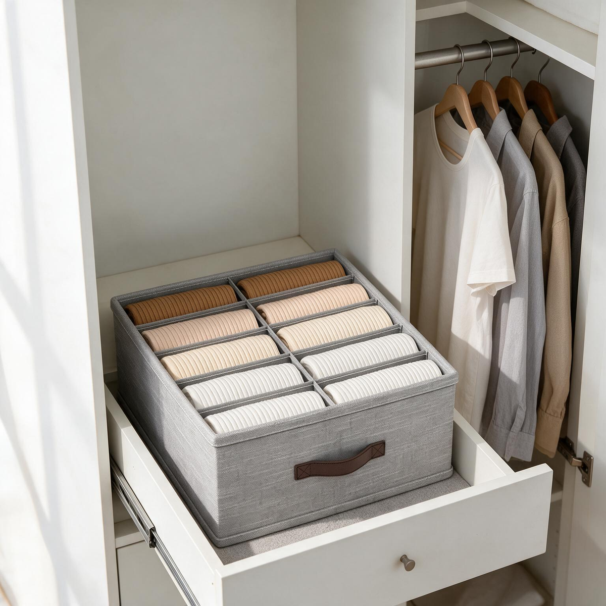 🧺 Drawer Organizer | Woven Fabric | Closet | Homeowners | Neat Divided Storage