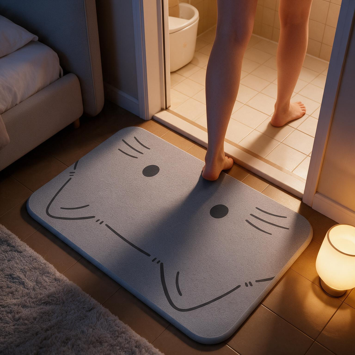 🚿Absorbent Bath Mat | Soft Diatom Mud | Bathroom Essential | Playful Quick-Dry Design