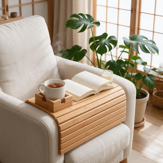 🛋️ Sofa Essential | Natural Bamboo | Living Rooms | Homebodies | Flexible Tray Design