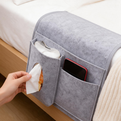 🫧Bedside Organizer | Soft Felt | Bedroom Storage | Multi-Pocket Space Saver