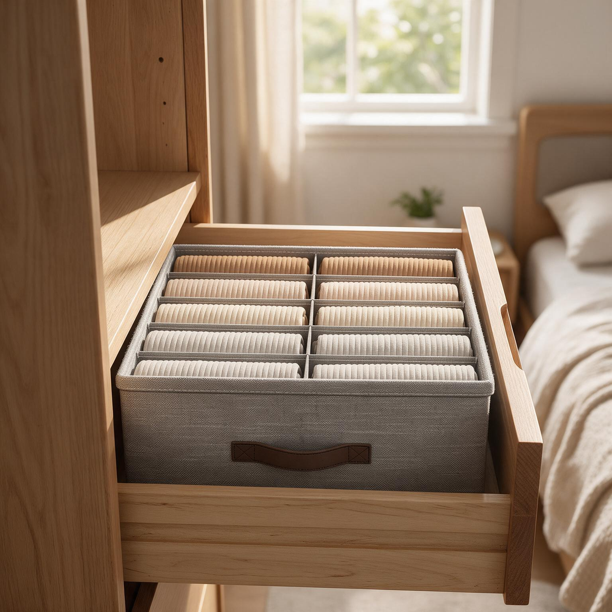 🧺 Drawer Organizer | Woven Fabric | Closet | Homeowners | Neat Divided Storage