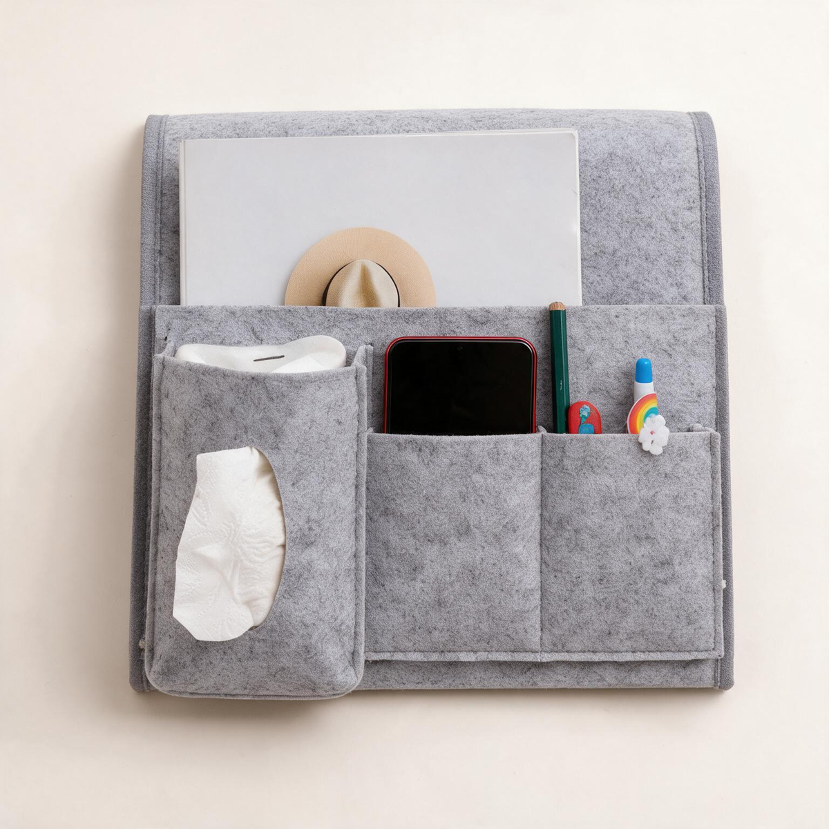 🫧Bedside Organizer | Soft Felt | Bedroom Storage | Multi-Pocket Space Saver